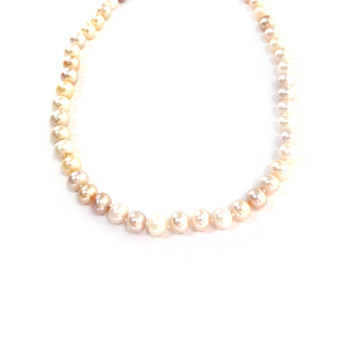 Collier d'occasion or 750 gris perles de culture 43 cm