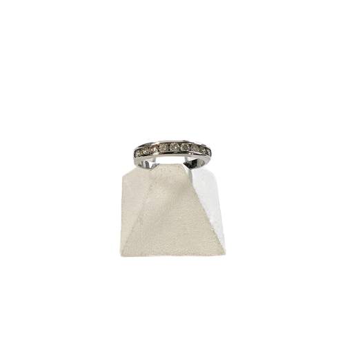 Bague demi-tour d'occasion or 750 blanc diamants