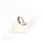 Bague demi-tour d'occasion or 750 blanc diamants - vue 2