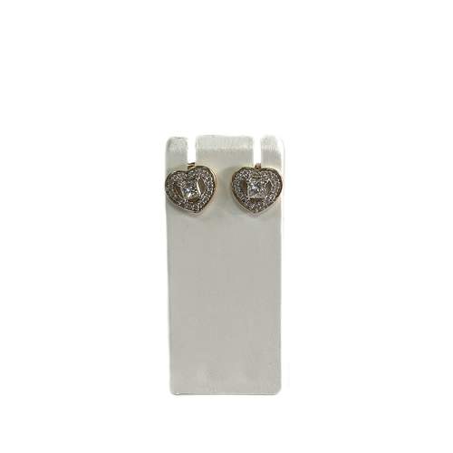 Boucles d'oreilles clous d'occasion or 750 jaune diamants