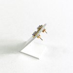 Boucles d'oreilles clous d'occasion or 750 jaune diamants - vue 2