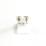 Boucles d'oreilles clous d'occasion or 750 jaune diamants - vue 3