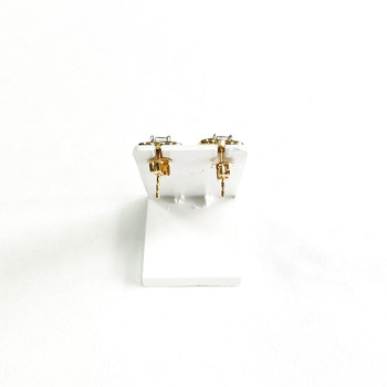 Boucles d'oreilles clous d'occasion or 750 jaune diamants