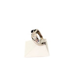 Bague d'occasion or 750 blanc saphir et diamants - vue 2