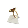 Bague d'occasion or 750 jaune pierre imitation et diamants - vue V2