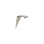 Bague d'occasion demi-tour or 750 blanc diamants - vue 1