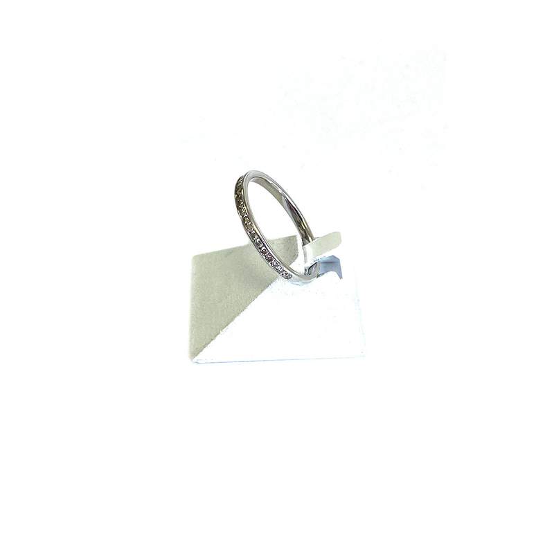 Second-hand half-turn ring in 750 white gold with diamonds - view 2
