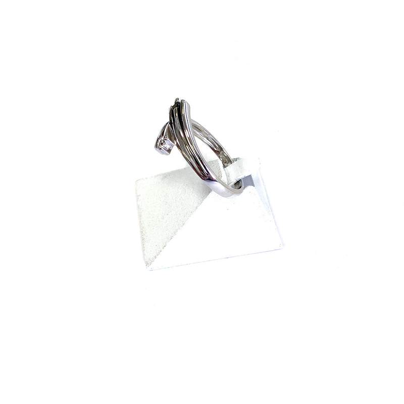 Tweedehands gouden 750 witte zirkonia ring - bekijk 2