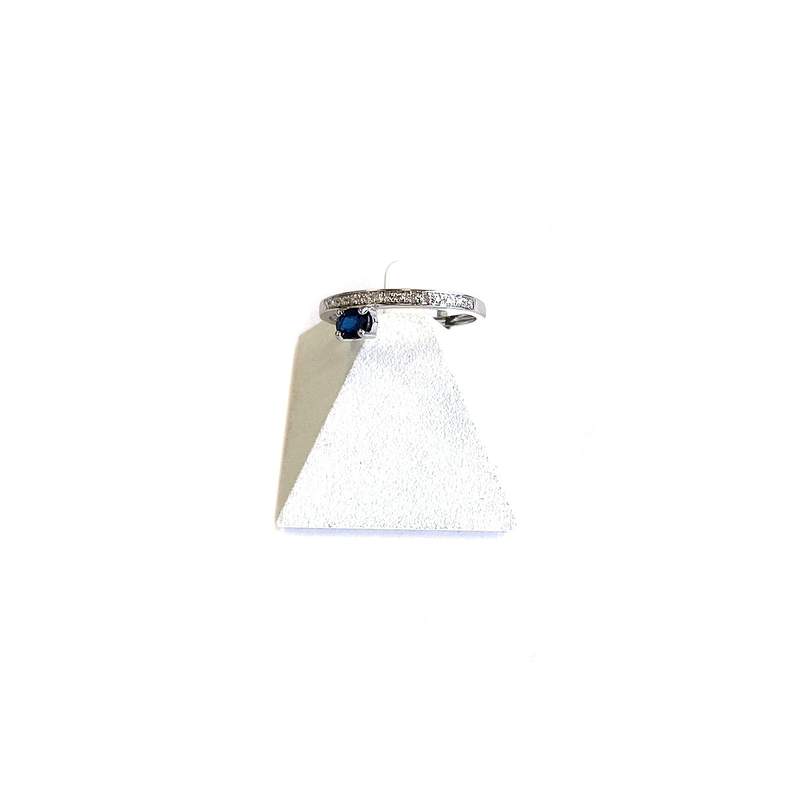 Bague d'occasion or 375 blanc saphir et diamant - vue 1