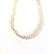 Collier d'occasion or 750 blanc perles de culture du japon diamants 52 cm