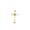 Pendentif croix d'occasion or 750 jaune perle de culture du japon - vue V2