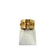 Bague d'occasion Lalique or 375 jaune pierres