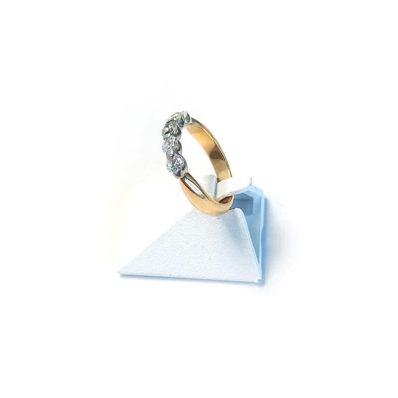 Bague d'occasion demi-tour or 750 jaune diamants - vue 2