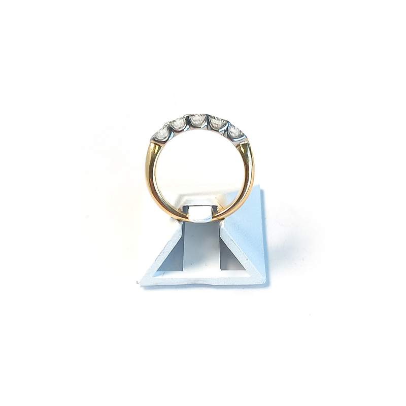 Bague d'occasion demi-tour or 750 jaune diamants - vue 3