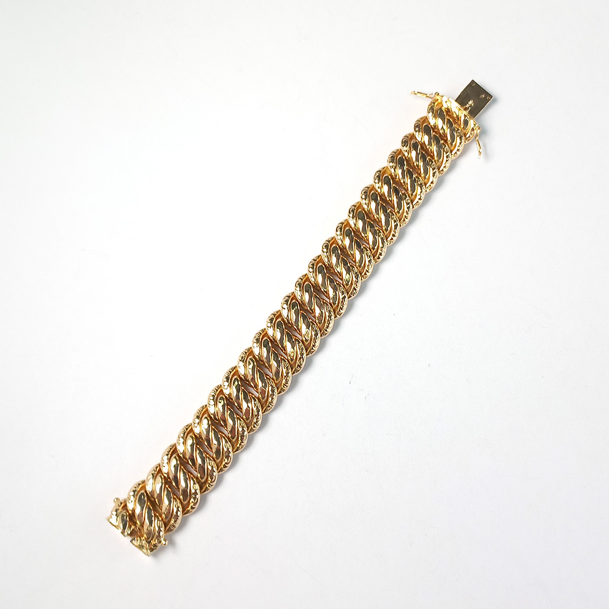 Bracelet d'occasion or 750 jaune maille américaine 18,5 cm - vue 3