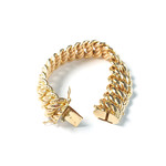 Bracelet d'occasion or 750 jaune maille américaine 18,5 cm - vue 4
