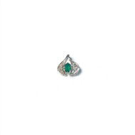 Pendentif d'occasion or 750 blanc diamants et agate verte
