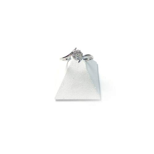 Bague d'occasion or 750 blanc diamant