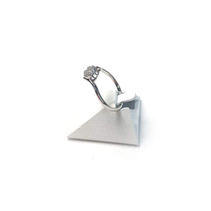 Second hand gold 750 white diamond ring - view 2