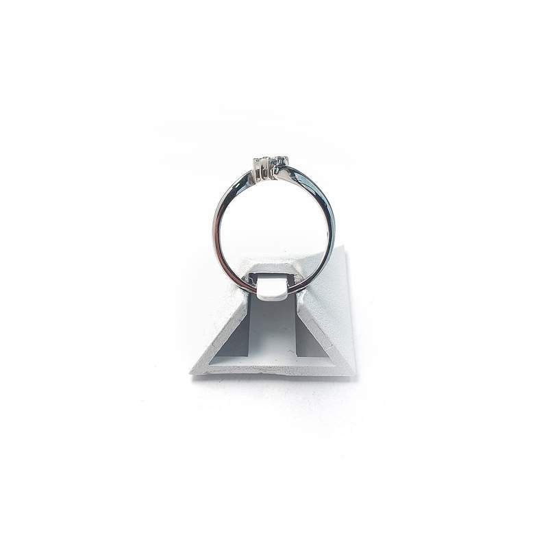 Second hand gold 750 white diamond ring - view 3