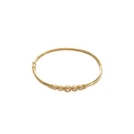 Bracelet jonc d'occasion or 750 jaune diamants 17 cm