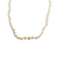 Collier d'occasion or 750 blanc perles de culture du japon 58 cm