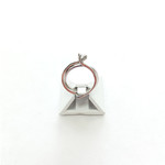 Duo de bague et solitaire d'occasion or 750 blanc diamant 0,17 carat - vue 3