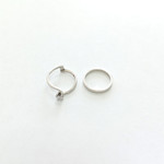 Duo de bague et solitaire d'occasion or 750 blanc diamant 0,17 carat - vue 4