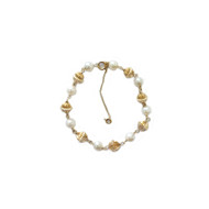 Bracelet d'occasion or 375 jaune perles de culture blanches