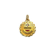 Pendentif d'occasion or 750 jaune rubis synthétique