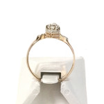 Bague marquise d'occasion or 750 jaune platine et diamants - vue 3