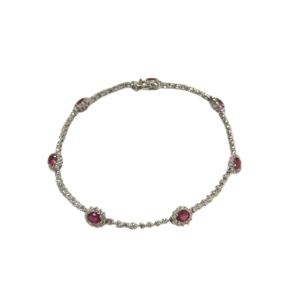 Bracelet d'occasion rubis et diamants 18 cm