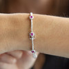 Bracelet d'occasion rubis et diamants 18 cm - vue Vporté 1