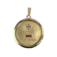 Médaille d'amour AUGIS d'occasion or 750 jaune rubis et diamants