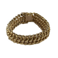 Bracelet d'occasion or 750 jaune maille américaine 21 cm