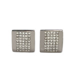 Boutons de manchettes d'occasion or 585 blanc diamant - vue 1