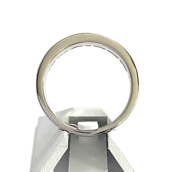 Tweedehands halfronde ring in 750 witgoud met 3,5 mm diamanten