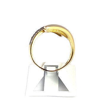 Bague d'occasion or 750 jaune zirconias blancs et bruns