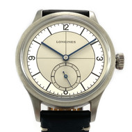 Montre d'occasion Longines Heritage Collection automatique homme acier bracelet cuir