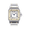 Montre d'occasion Cartier Santos mixte or jaune 750 bracelet acier or jaune 750 - vue V1