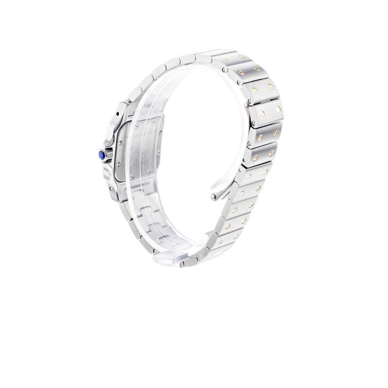 Montre d'occasion Cartier Santos mixte or jaune 750 bracelet acier or jaune 750 - vue 3