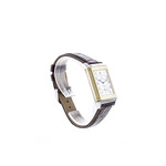 Montre d'occasion Jaeger Lecoultre Reverso mécanique homme or jaune 750 bracelet cuir marron - vue 5