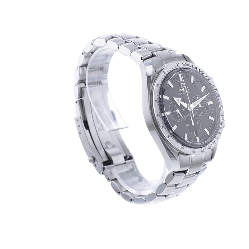 Montre d'occasion Omega Speedmaster automatique homme chronographe acier cuir noir - vue 5