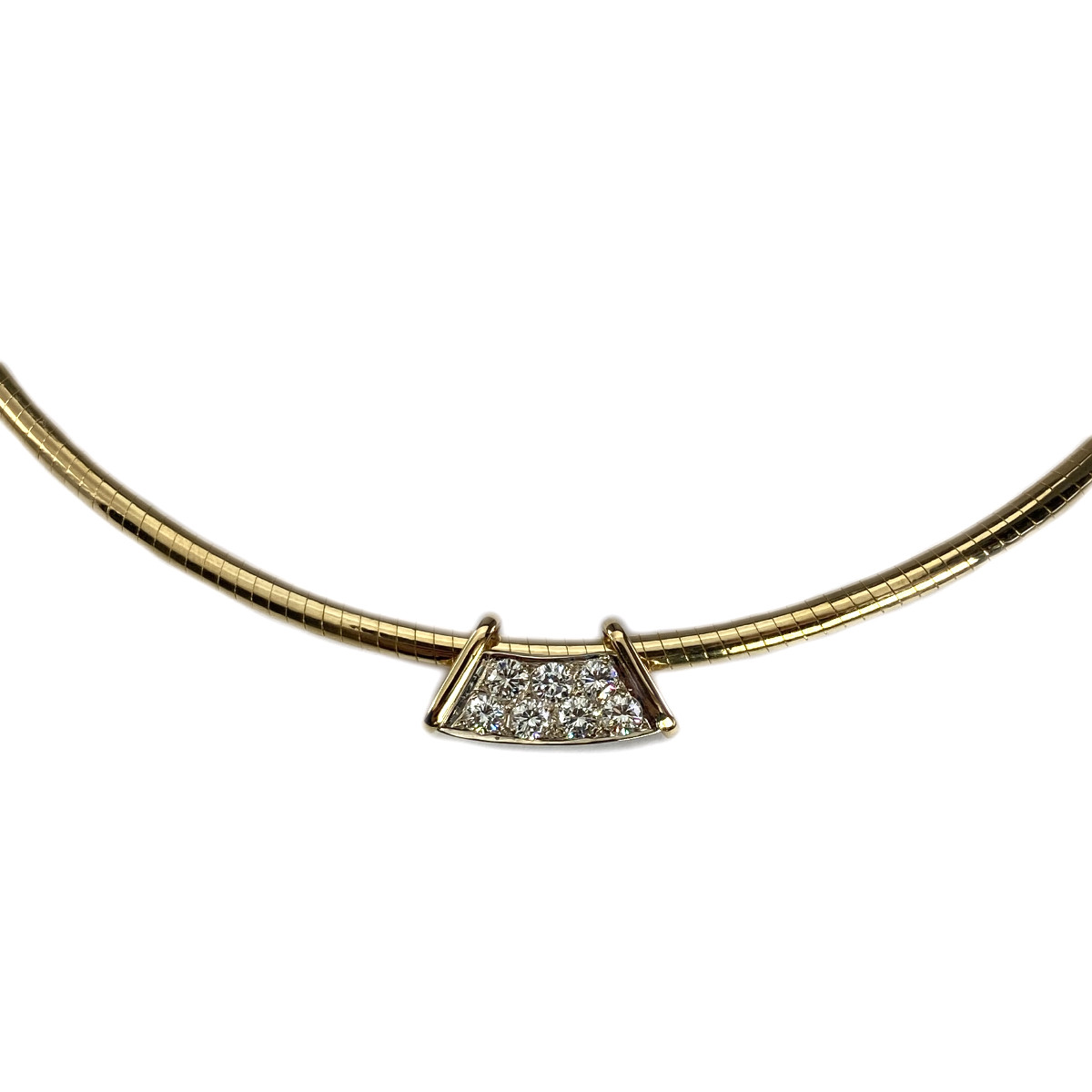 Collier cable d'occasion or 750 jaune diamants 43 cm