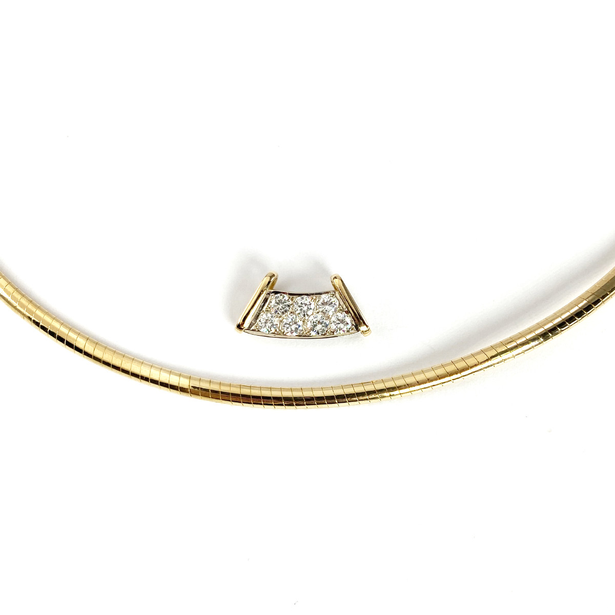 Collier cable d'occasion or 750 jaune diamants 43 cm - vue 4