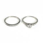 Bague d'occasion or 750 blanc diamants - vue 4