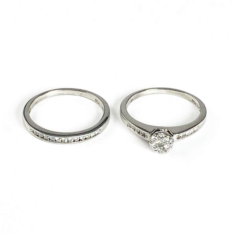 Tweedehands gouden ring 750 witte diamanten - bekijk 4.