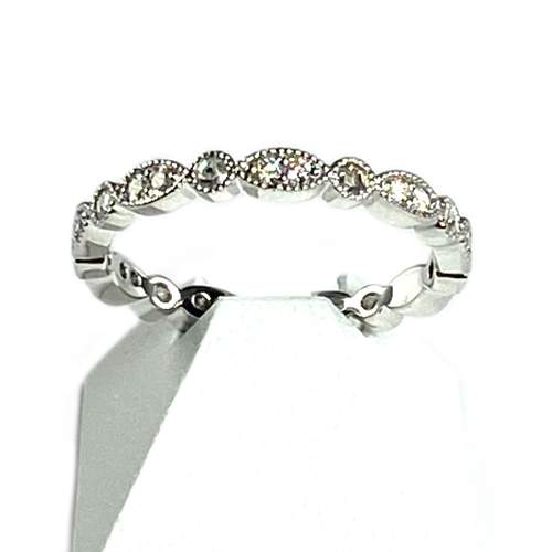 Bague tour complet d'occasion or 750 blanc diamants