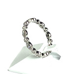 Bague tour complet d'occasion or 750 blanc diamants - vue 2