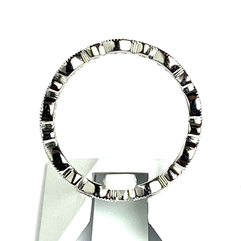 Bague tour complet d'occasion or 750 blanc diamants - vue 3